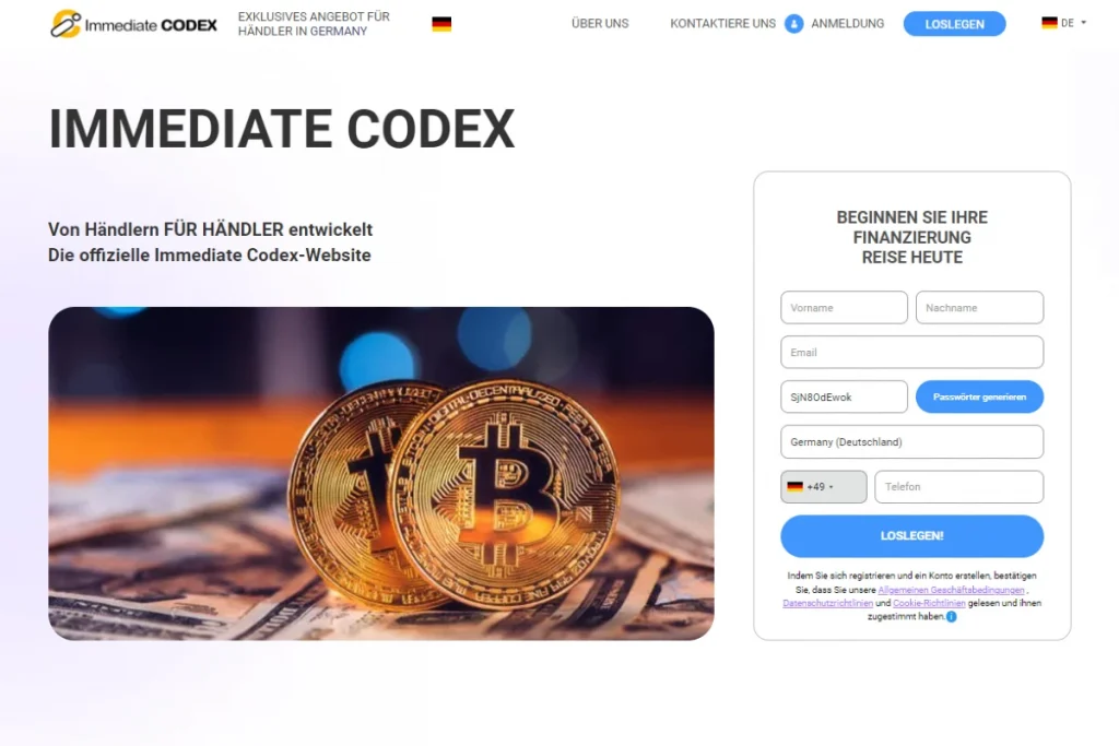 Immediate Codex Offizielle Website