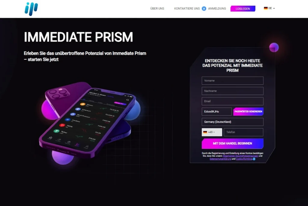 Immediate Prism offizielle website