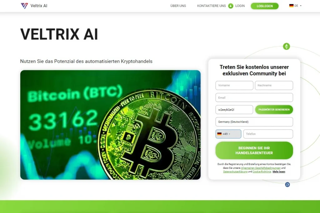 Veltrix AI offizielle website