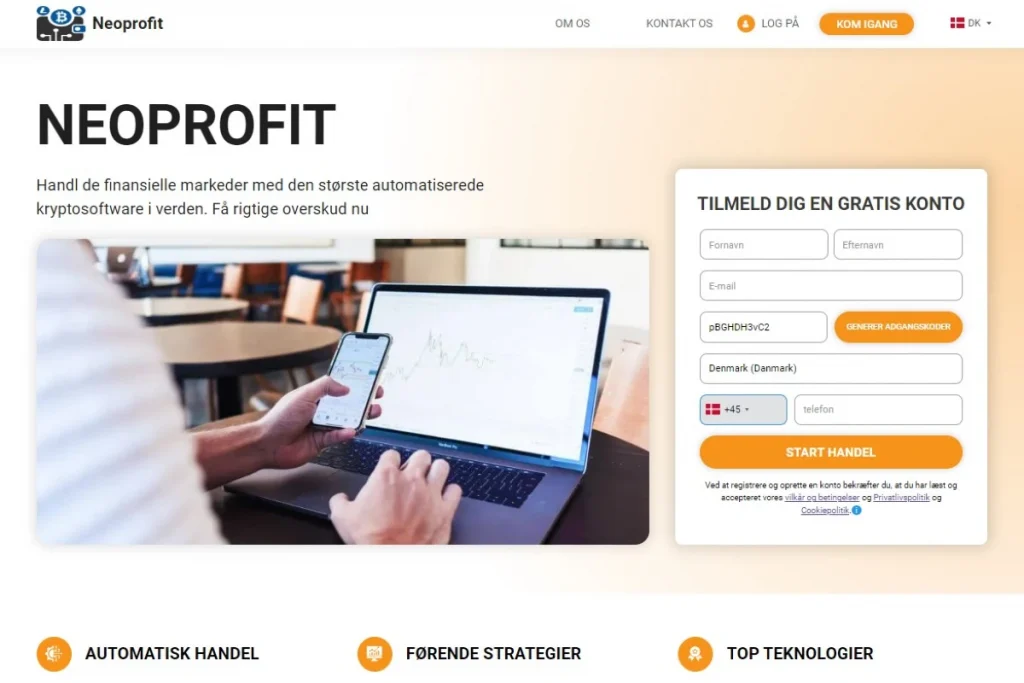 Neoprofit hjemmeside Officiel