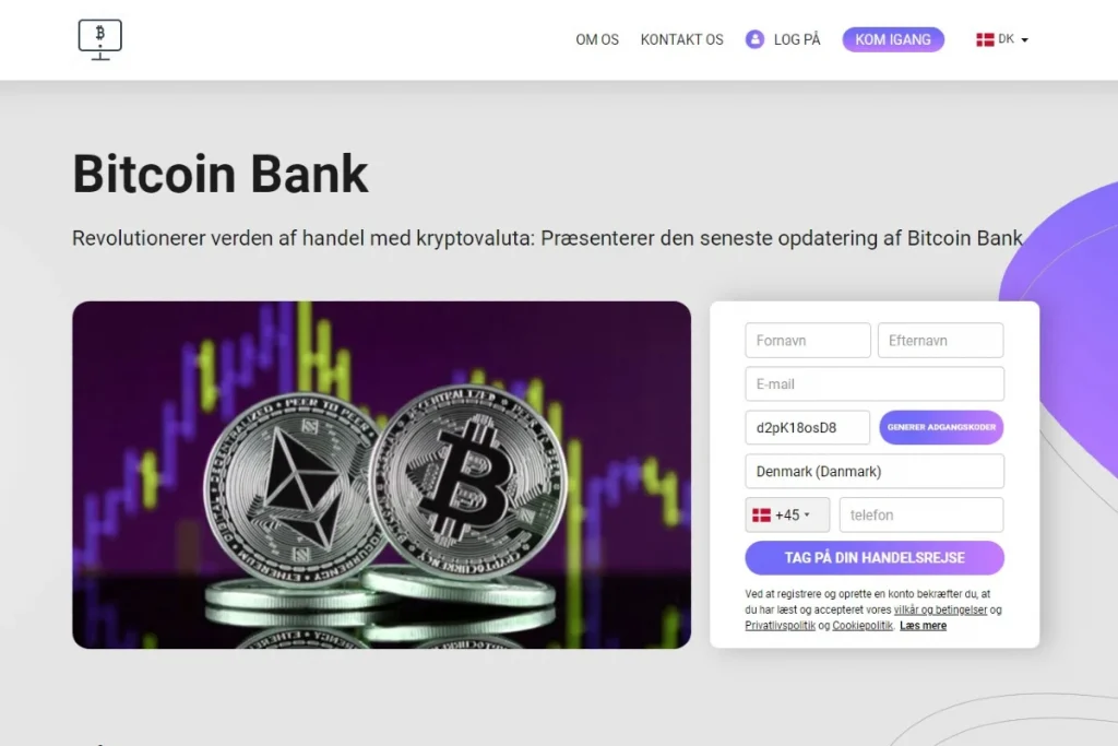 Bitcoin Bank hjemmeside Officiel