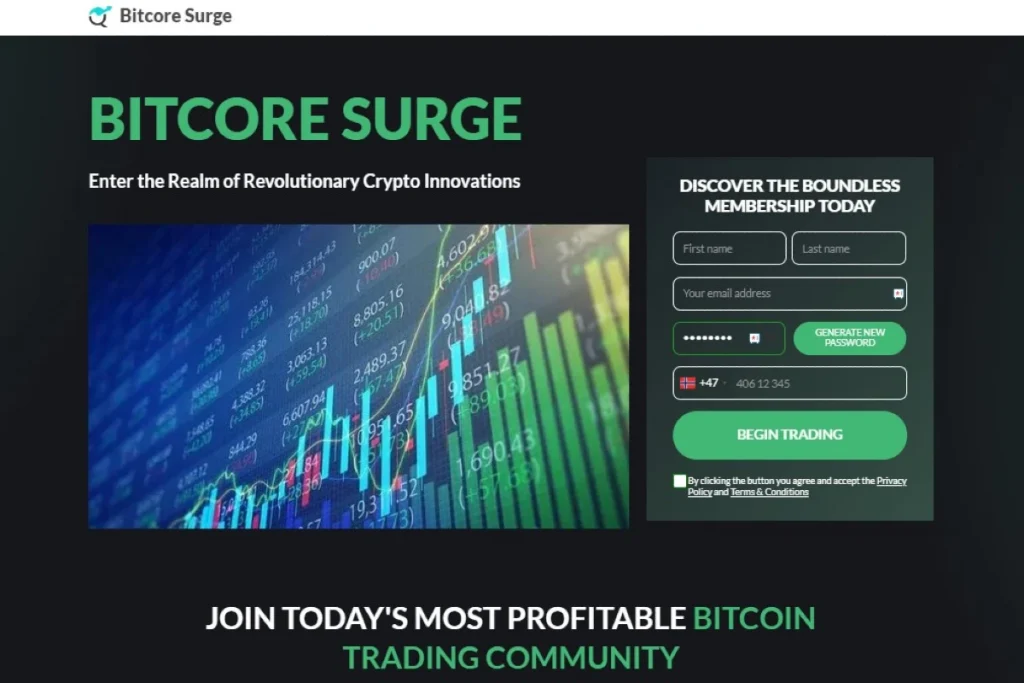 Bitcore Surge Offesiell nettside