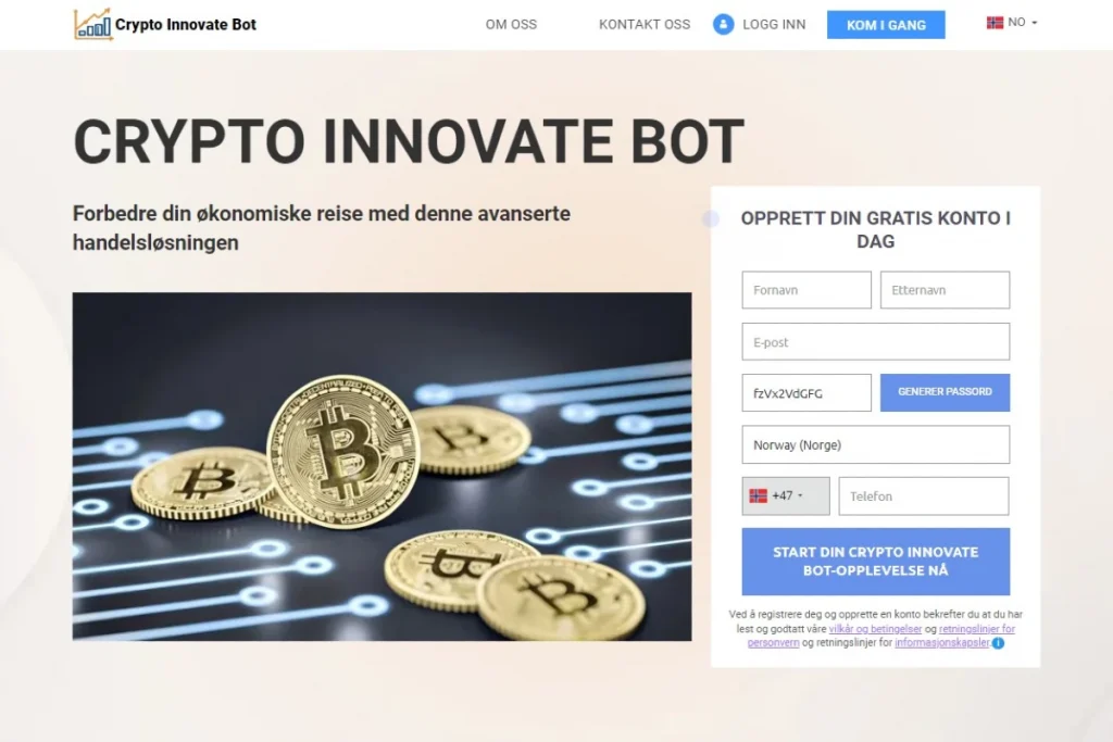 Crypto Innovate Bot Offesiell nettside