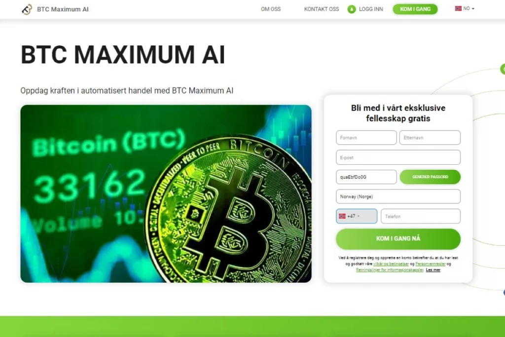 BTC Maximum AI offisielle nettsiden