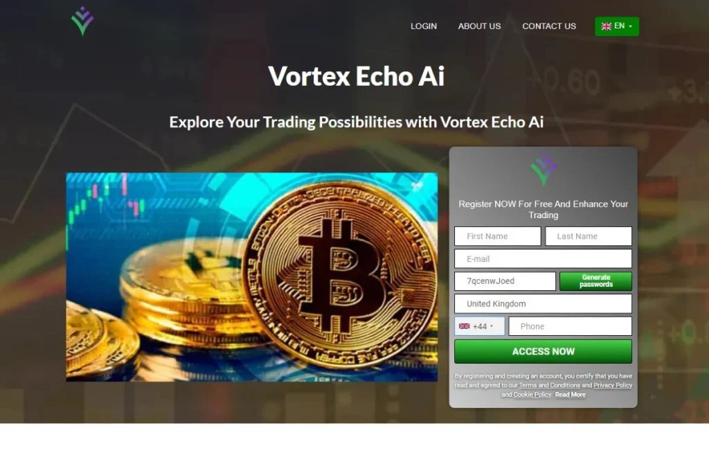 Vortex Echo AI crypto platform website