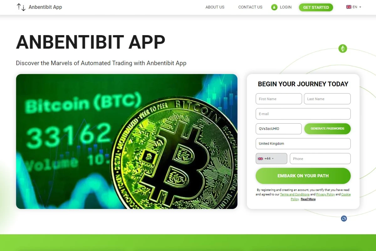 Anbentibit Crypto Trading Platform website