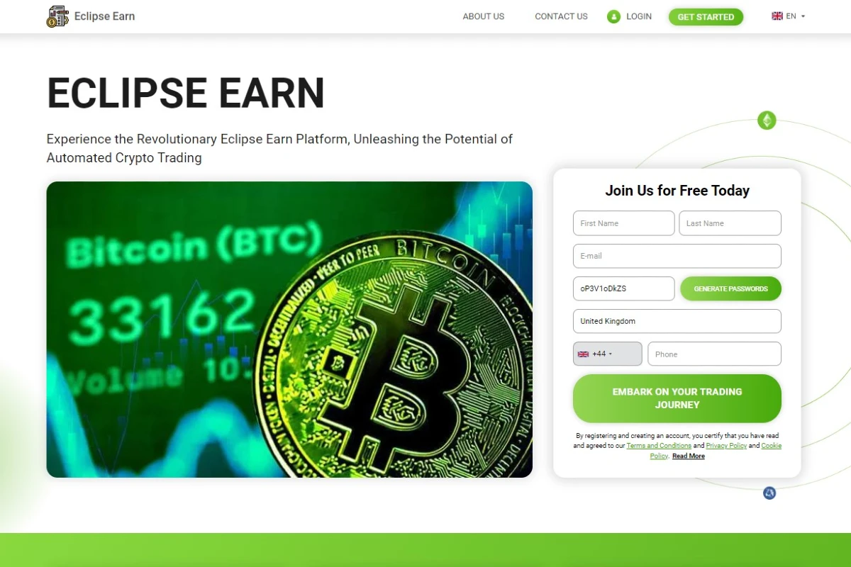 Eclipse Earn trading platform website