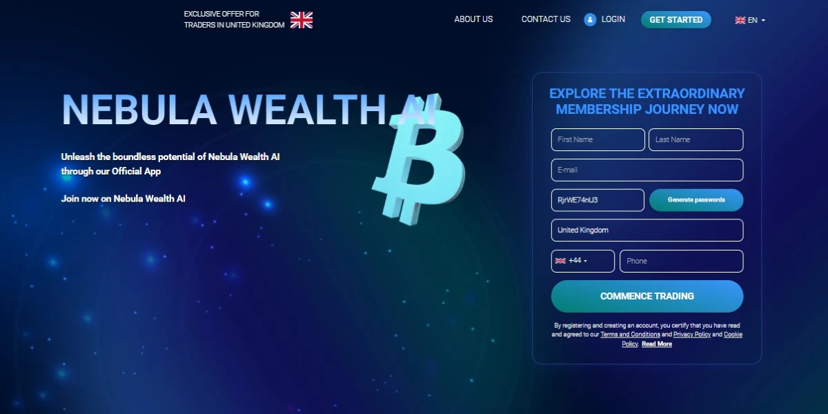 Nebula Wealth AI Crypto Trading Platform website