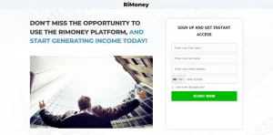 RiMoney Crypto Trading Platform website