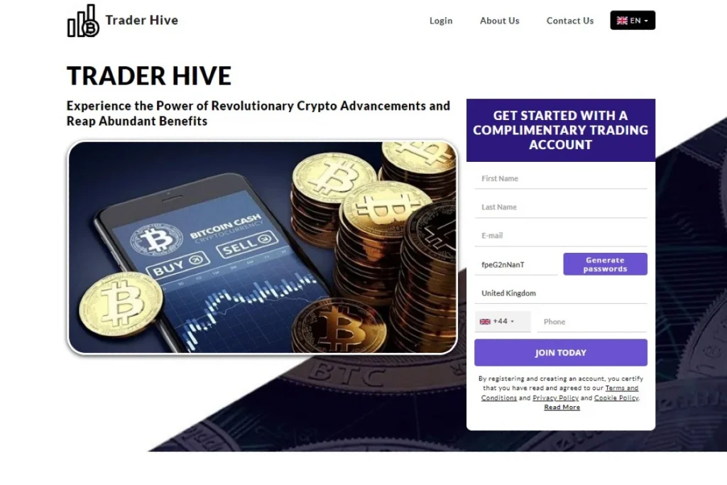 Trader Hive Platform website