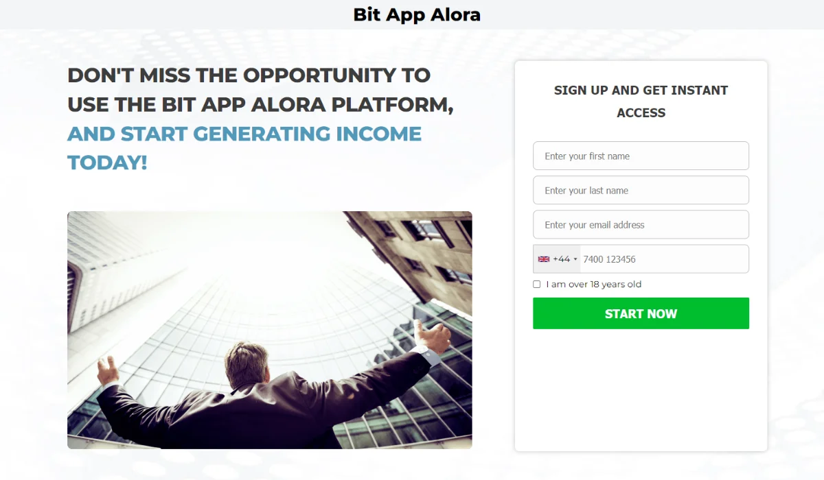 Bit App Alora Trading Platform Website