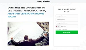 Deep Mind AI Trading Platform Website