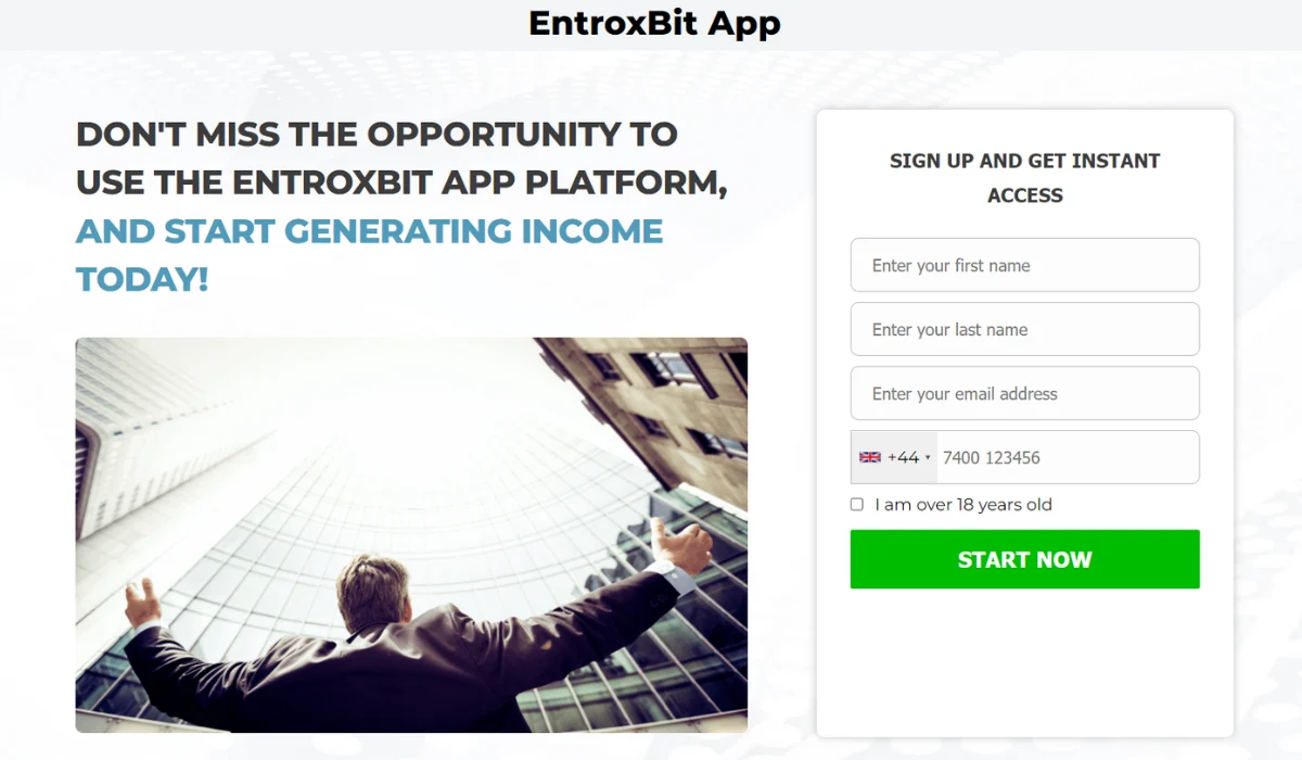 EntroxBit App Trading Platform Website