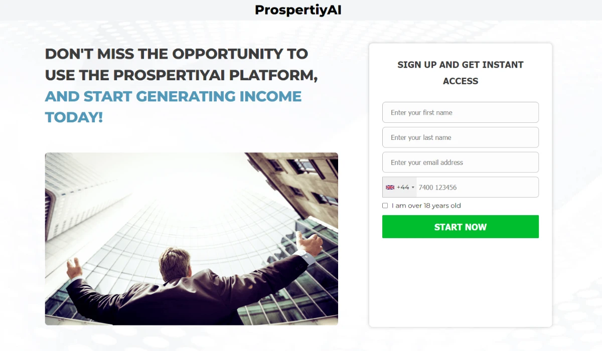 ProspertiyAI Trading Platform Website