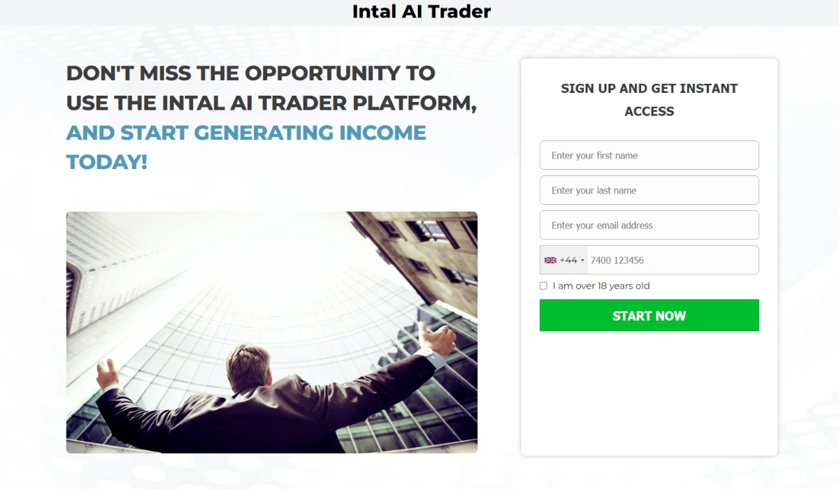 Intal AI Trader Trading Platform Website