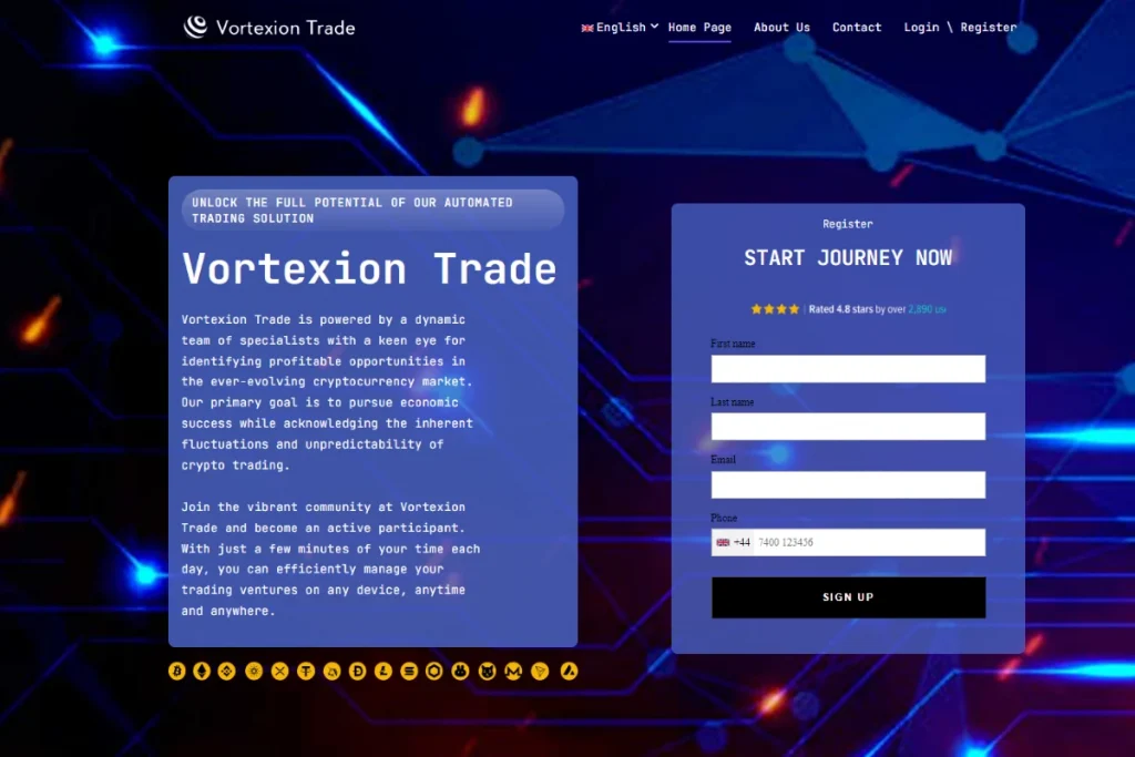 Vortexion Trade official website