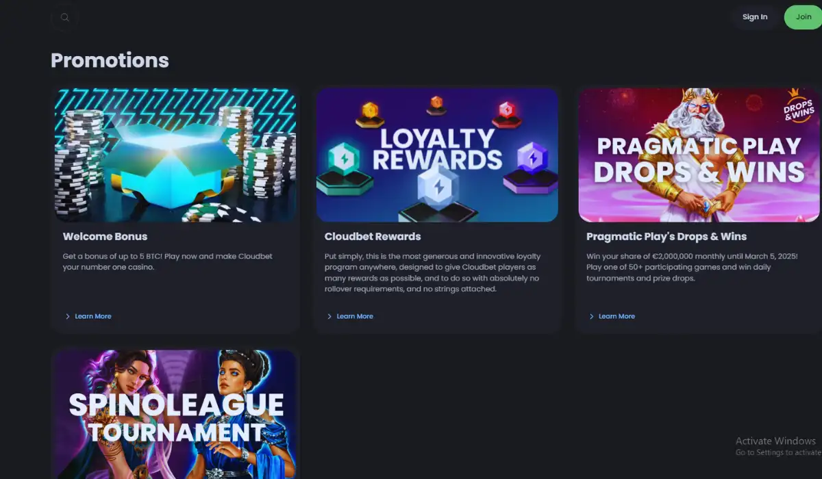 Bonuses Of cloudbet Casino